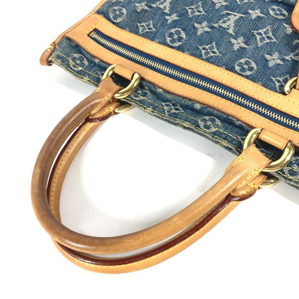 Louis Vuitton Blue Yellow Monogram Denim Shoulder Bag Tote Bag