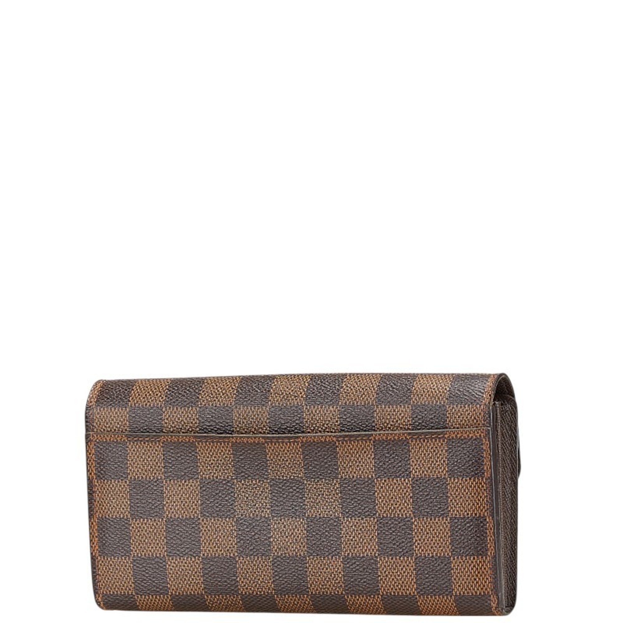 Louis Vuitton Brown Pvc Leather Long Wallet (Tri-Fold)