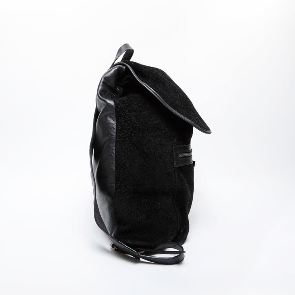 Balenciaga Black Leather Suede Backpack