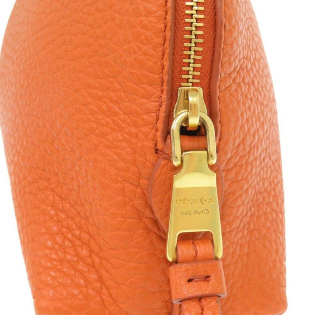 Prada Orange Leather Pouch