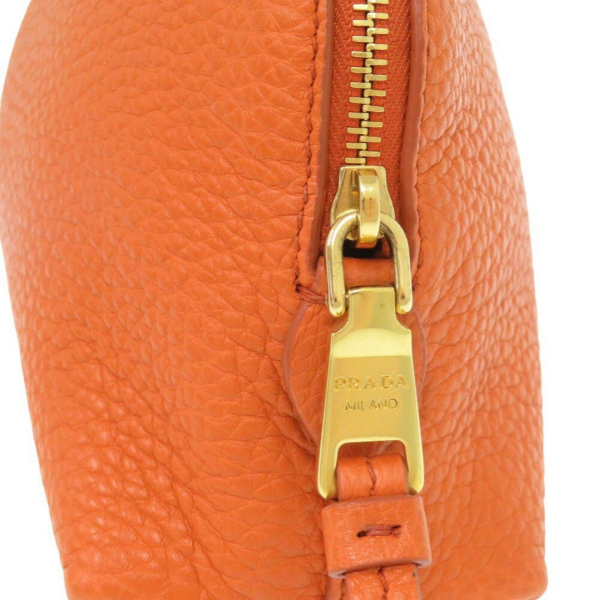 Prada Orange Leather Pouch
