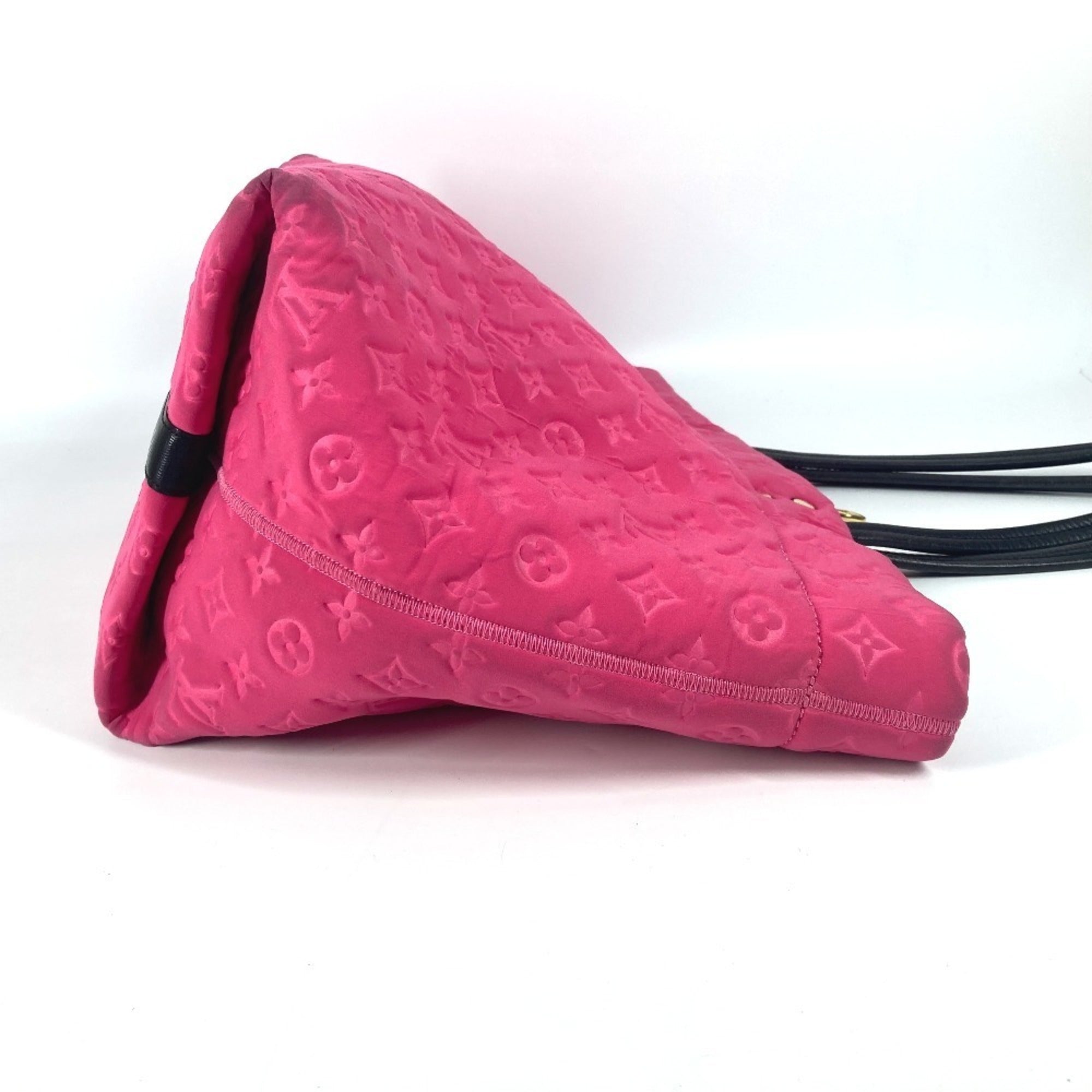 Louis Vuitton Black Pink Microfiber Shoulder Bag Tote Bag