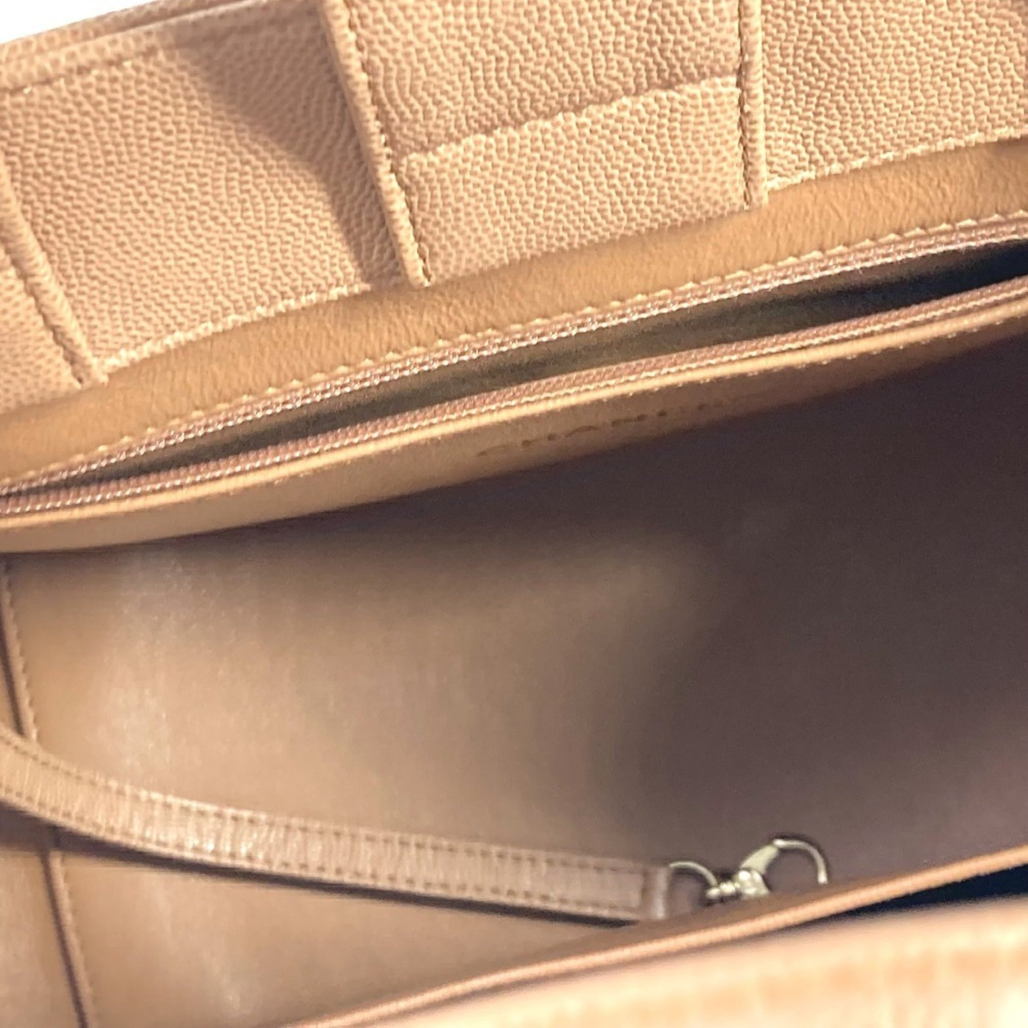 Chanel Beige Grained Calfskin Shoulder Bag Tote Bag