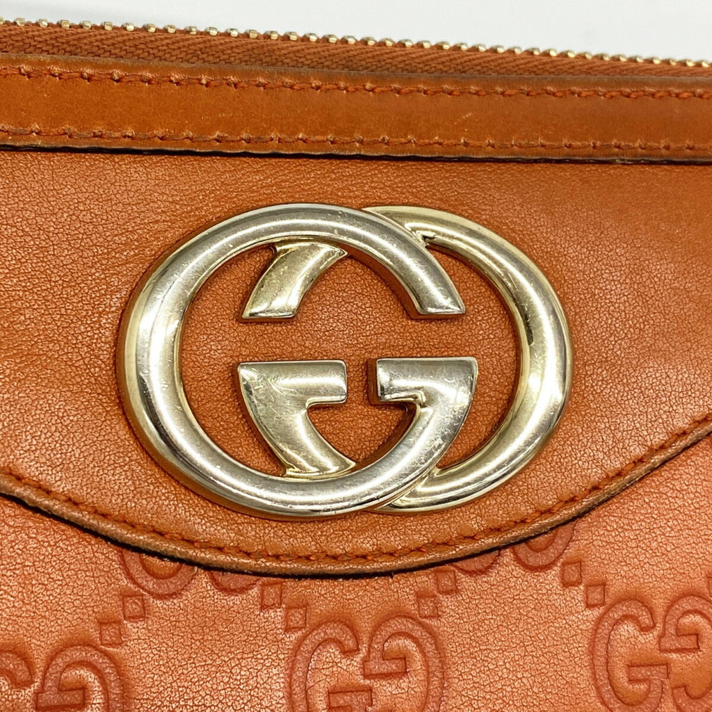 Gucci Orange Leather Long Wallet (Bi-Fold) (Pre-Owned)