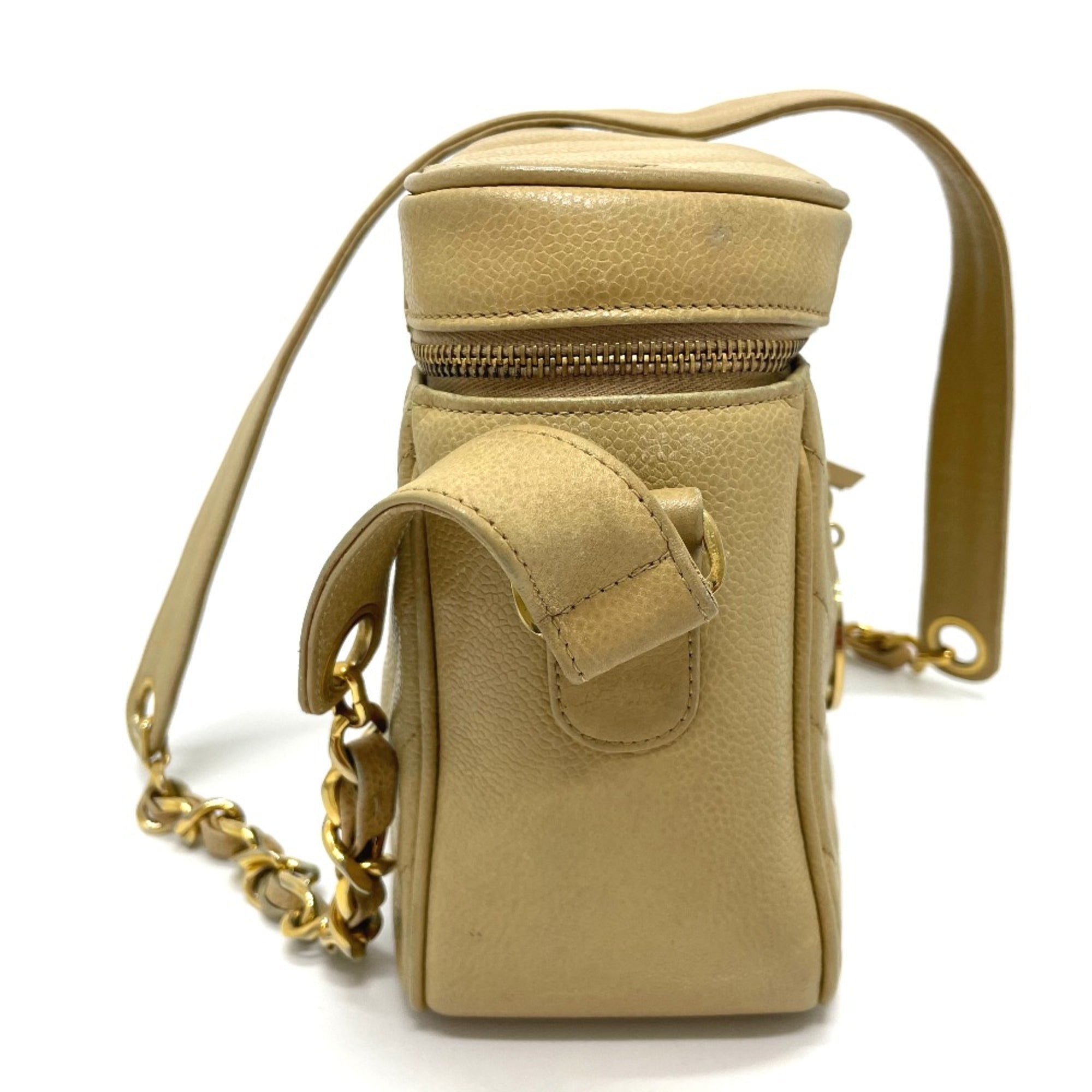 Chanel Beige Leather Shoulder Bag