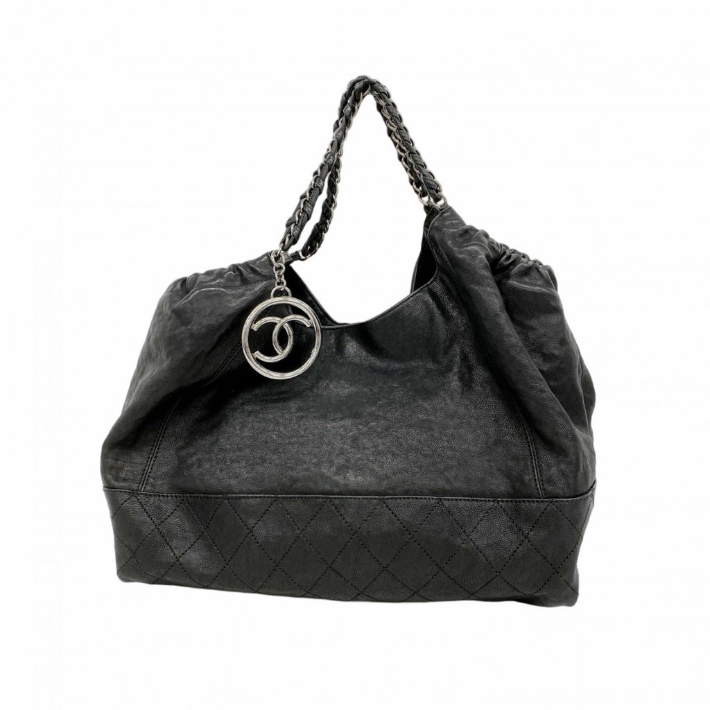 Chanel Black Leather Tote Bag