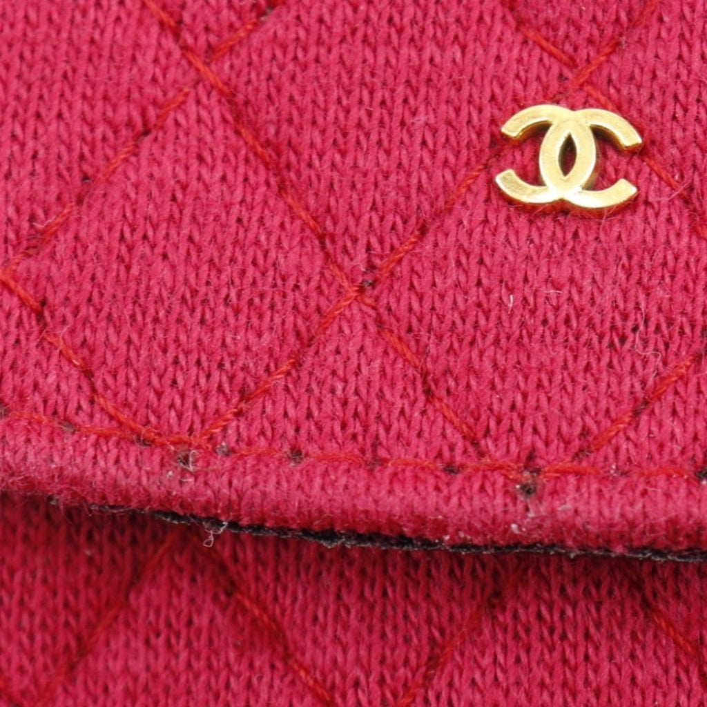 Chanel Red Color Cotton Pouch