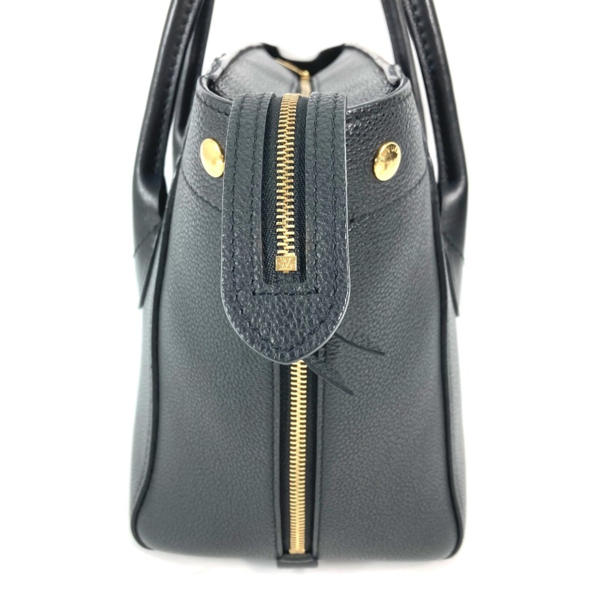 Louis Vuitton Black Noir Leather Handbag Shoulder Bag Tote Bag