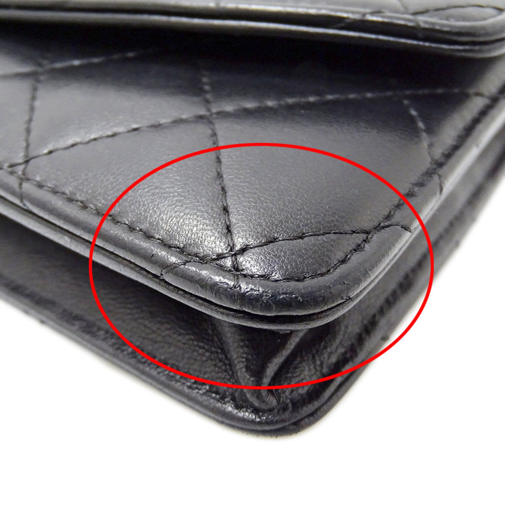 Chanel Black Leather Long Wallet (Bi-Fold)