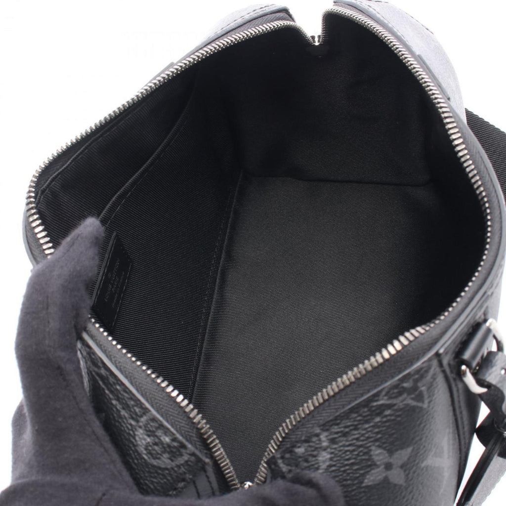 Louis Vuitton Black Gray Pvc Coated Canvas Monogram Eclipse Leather Shoulder Bag