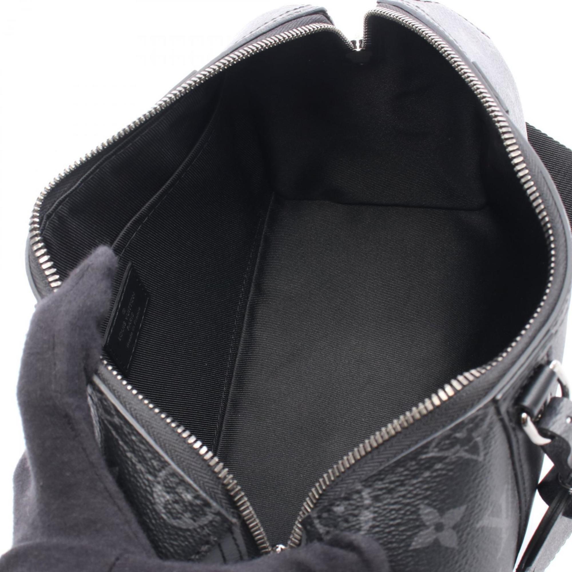 Louis Vuitton Black Gray Pvc Coated Canvas Monogram Eclipse Leather Shoulder Bag