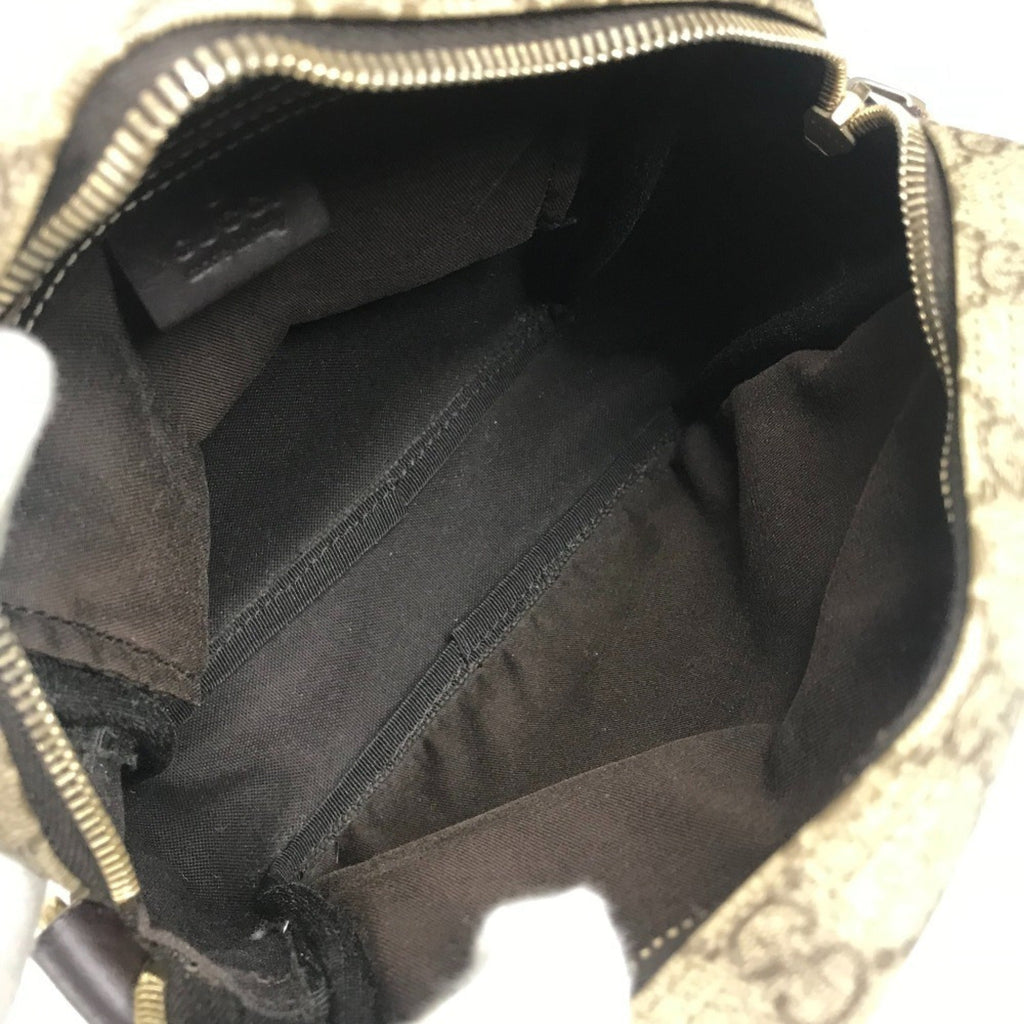Gucci Beige Dark Brown Gg Supreme Canvas Leather Pochette Shoulder Bag (Pre-Owned)