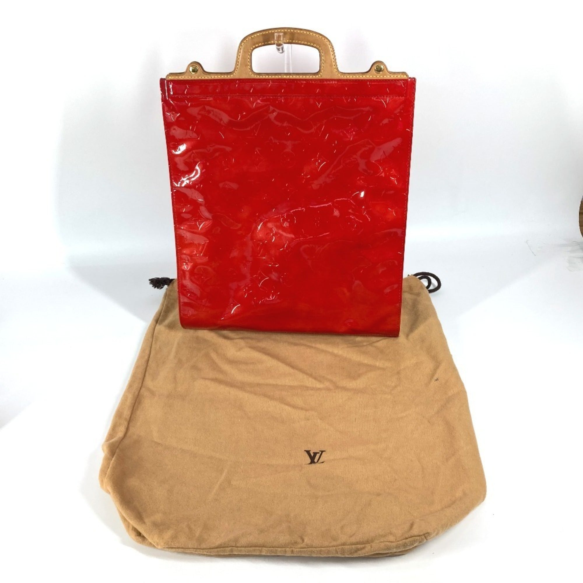 Louis Vuitton Red Color Monogram Vernis Handbag Tote Bag