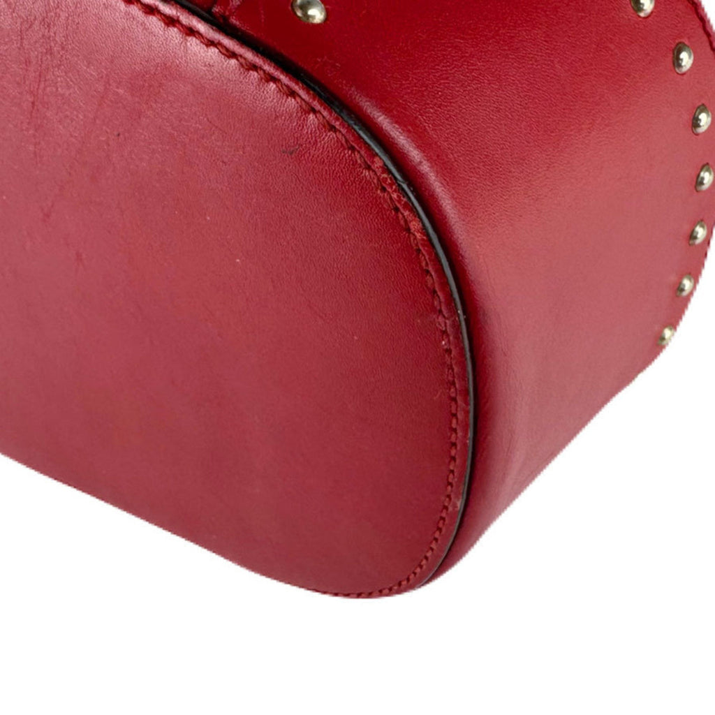Gucci Red Color Leather Shoulder Bag (Pre-Owned)