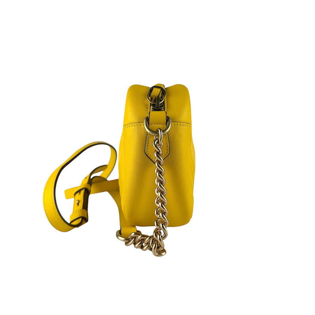 Gucci Gold Yellow Leather Metal Shoulder Bag (Pre-Owned)