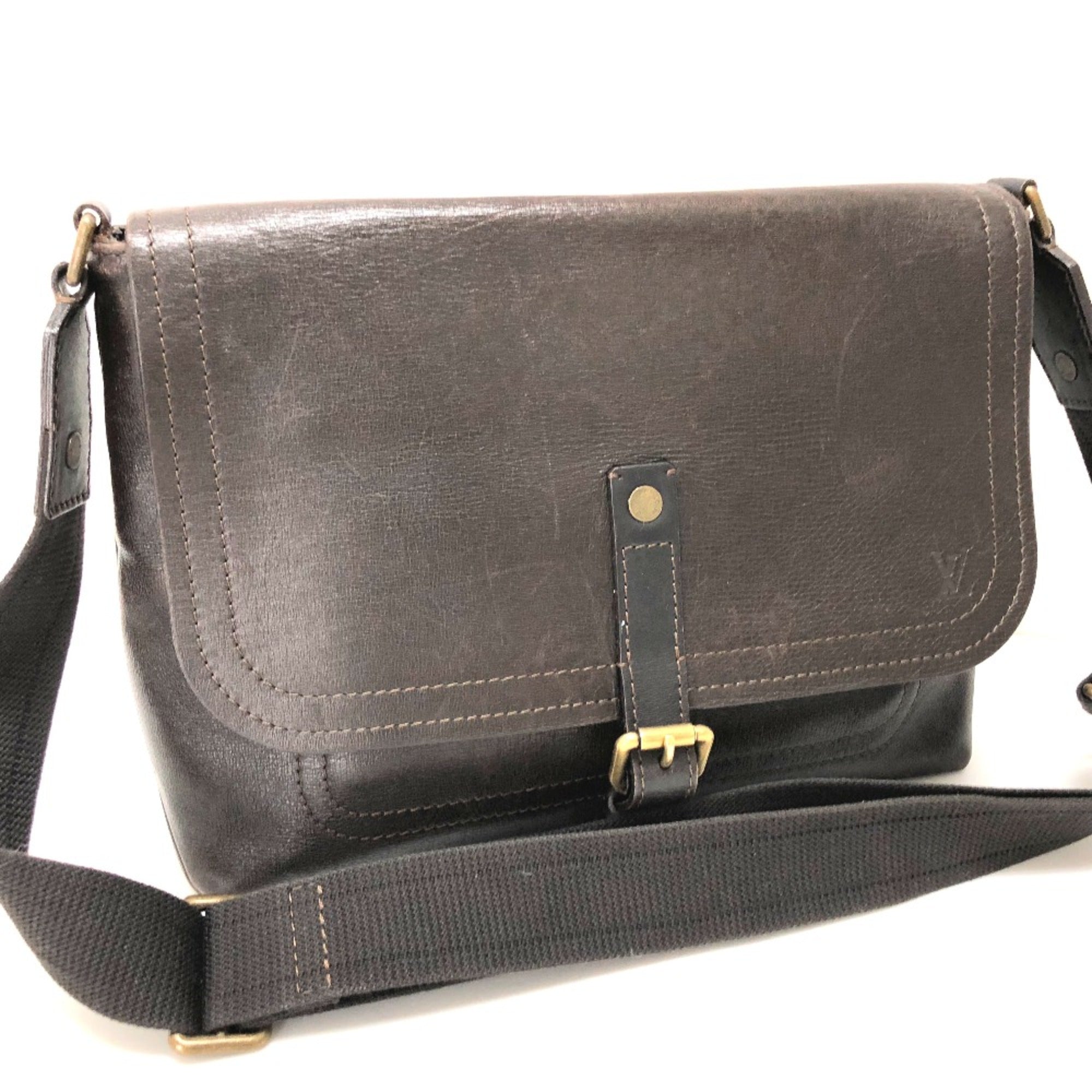 Louis Vuitton Brown Leather Shoulder Bag