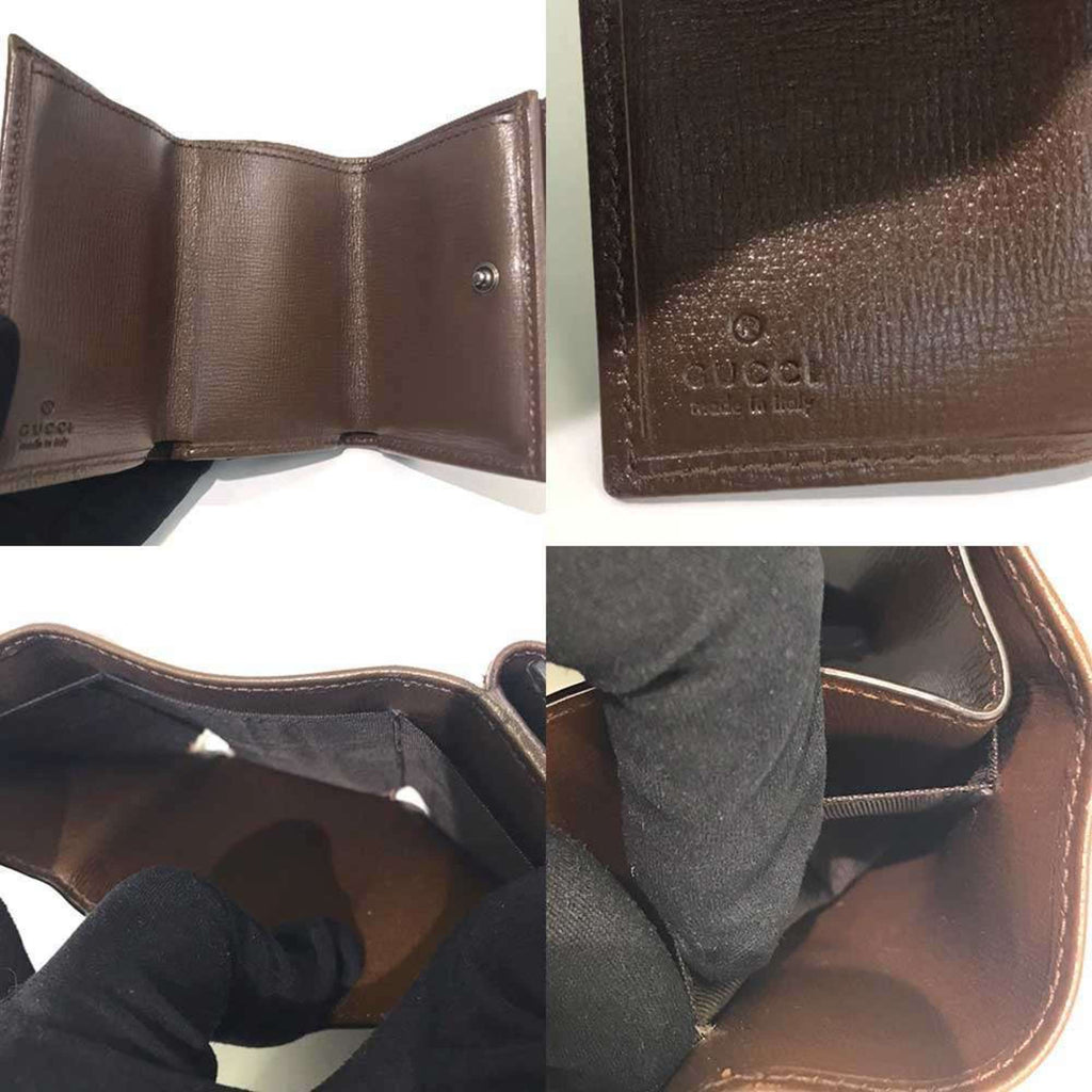 Gucci Canvas Leather Wallet (Tri-Fold) (Pre-Owned)