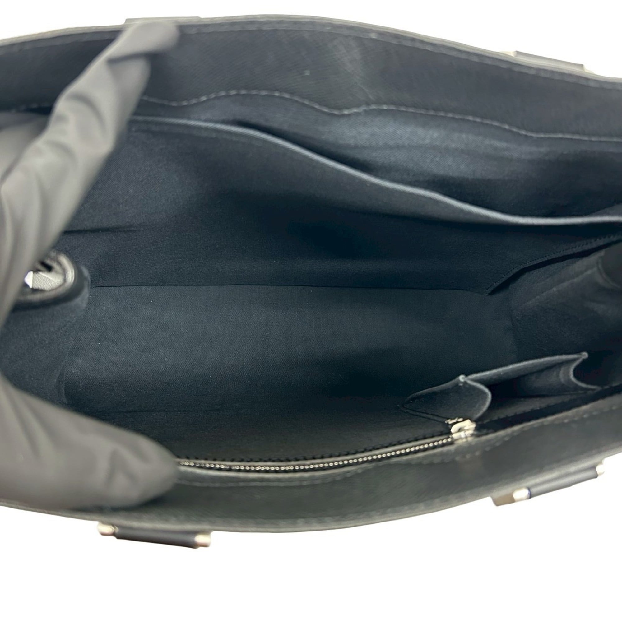 Louis Vuitton Black Leather Tote Bag