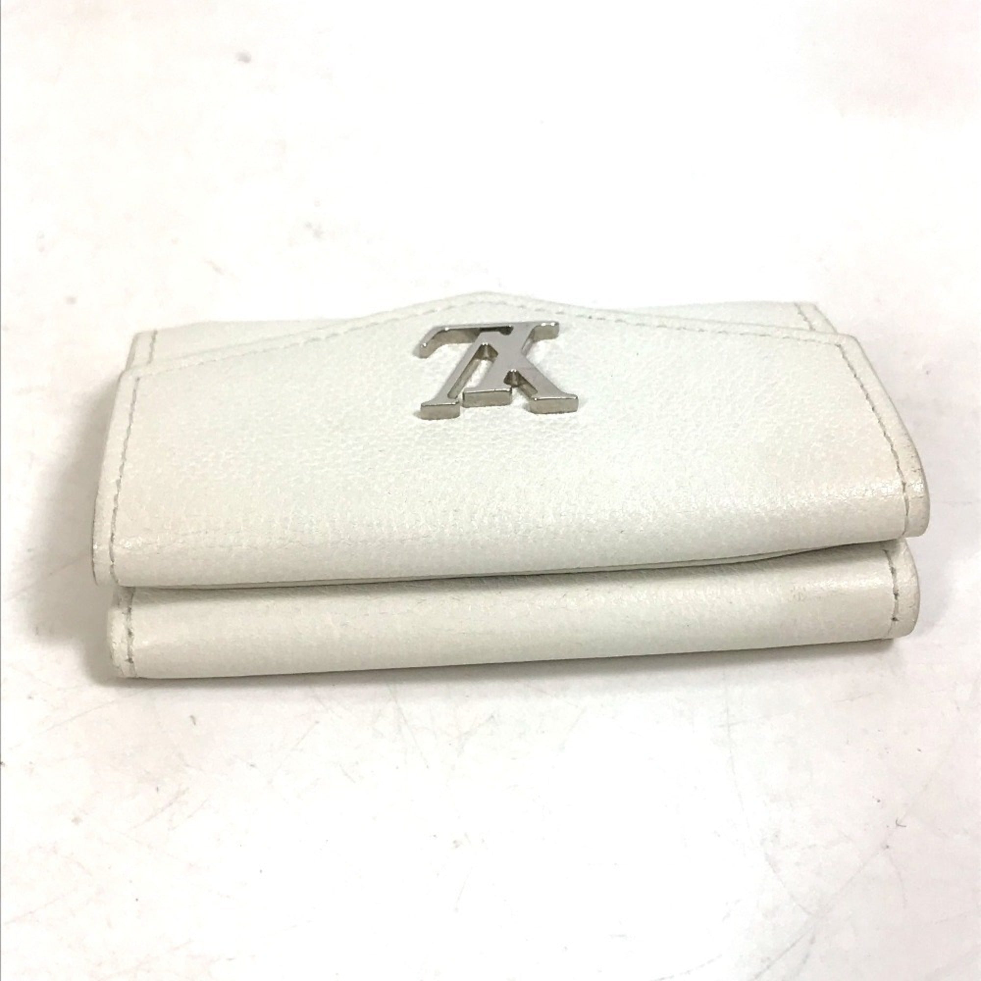 Louis Vuitton White Leather Wallet (Tri-Fold)
