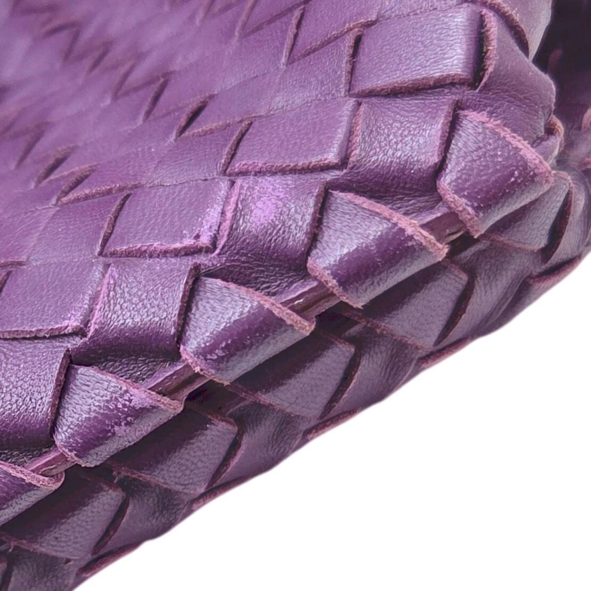 Bottega Veneta Purple Leather Boston Bag Handbag Tote Bag