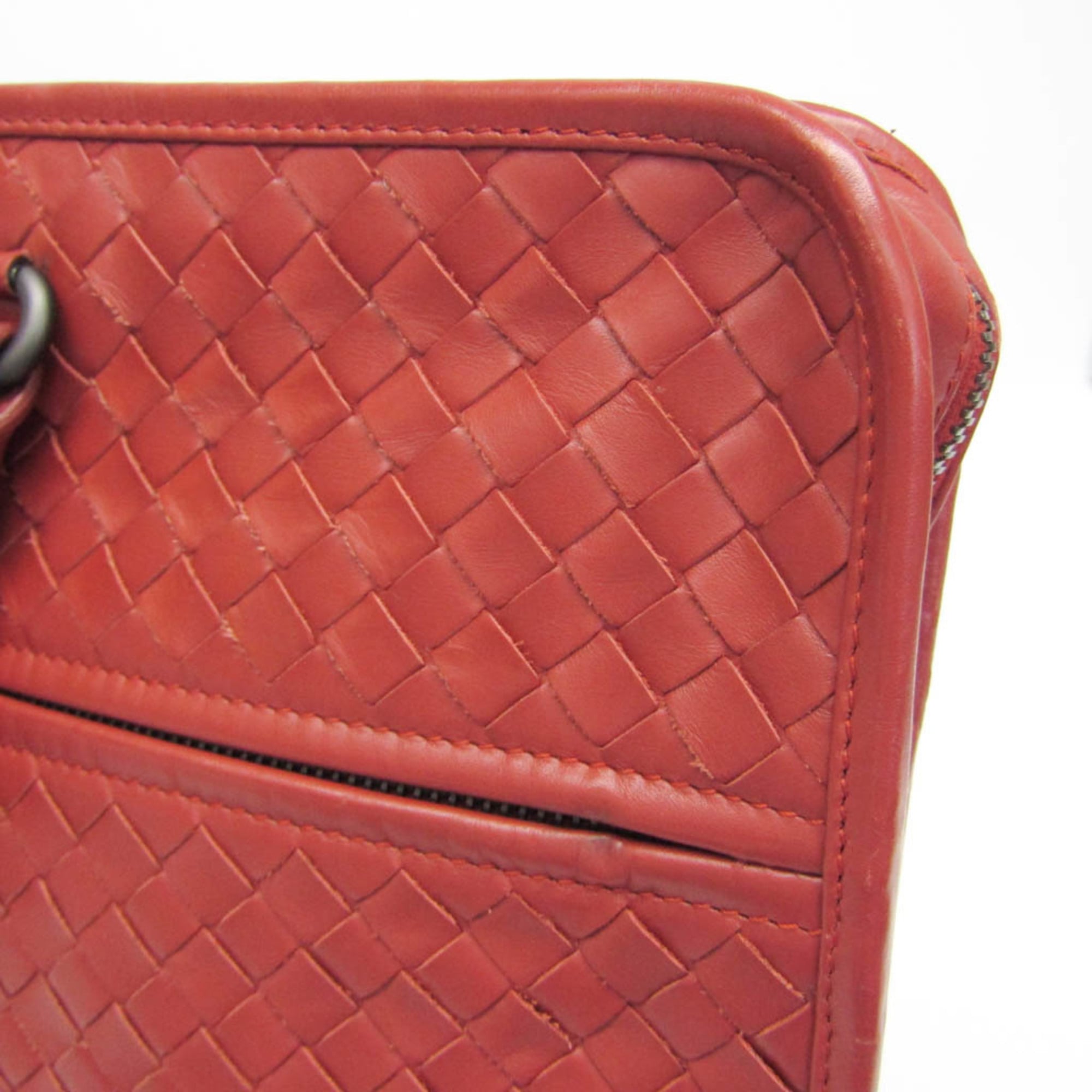 Bottega Veneta Soft Slim Briefcase Intrecciato Nappa Red Leather Briefcase Bag