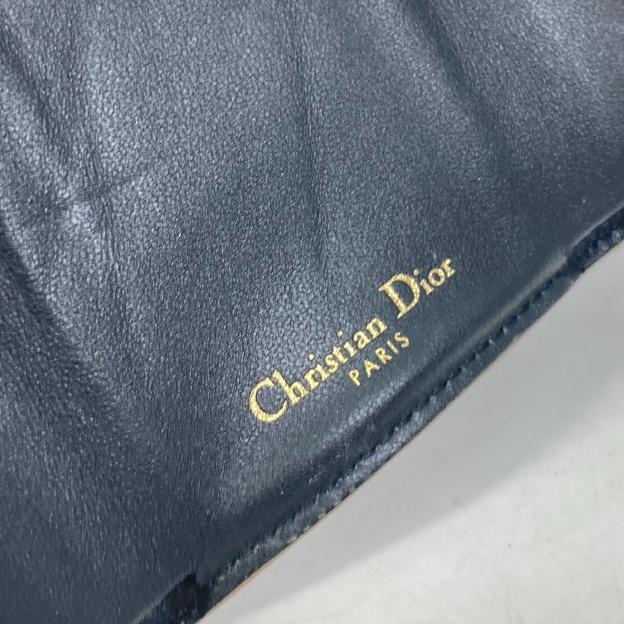 Christian Dior Gold Leather Wallet (Tri-Fold) (Pre-Owned)