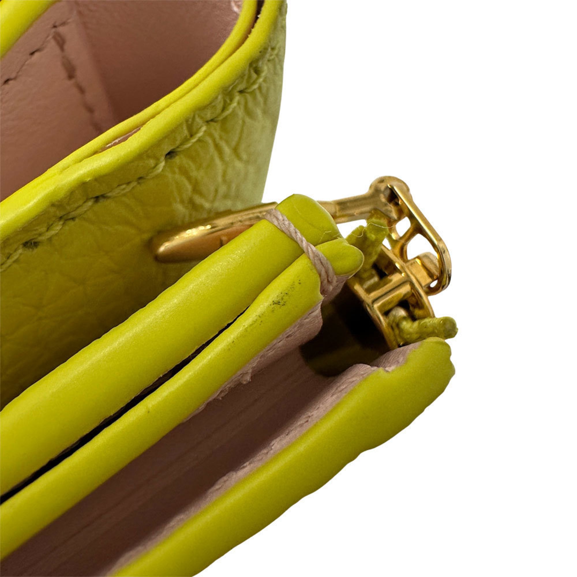 Louis Vuitton Taurillon Yellow Leather Wallet (Tri-Fold)