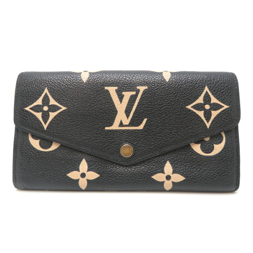 Louis Vuitton Beige Black Monogram Empreinte Long Wallet (Tri-Fold)