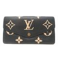 Louis Vuitton Beige Black Monogram Empreinte Long Wallet (Tri-Fold)