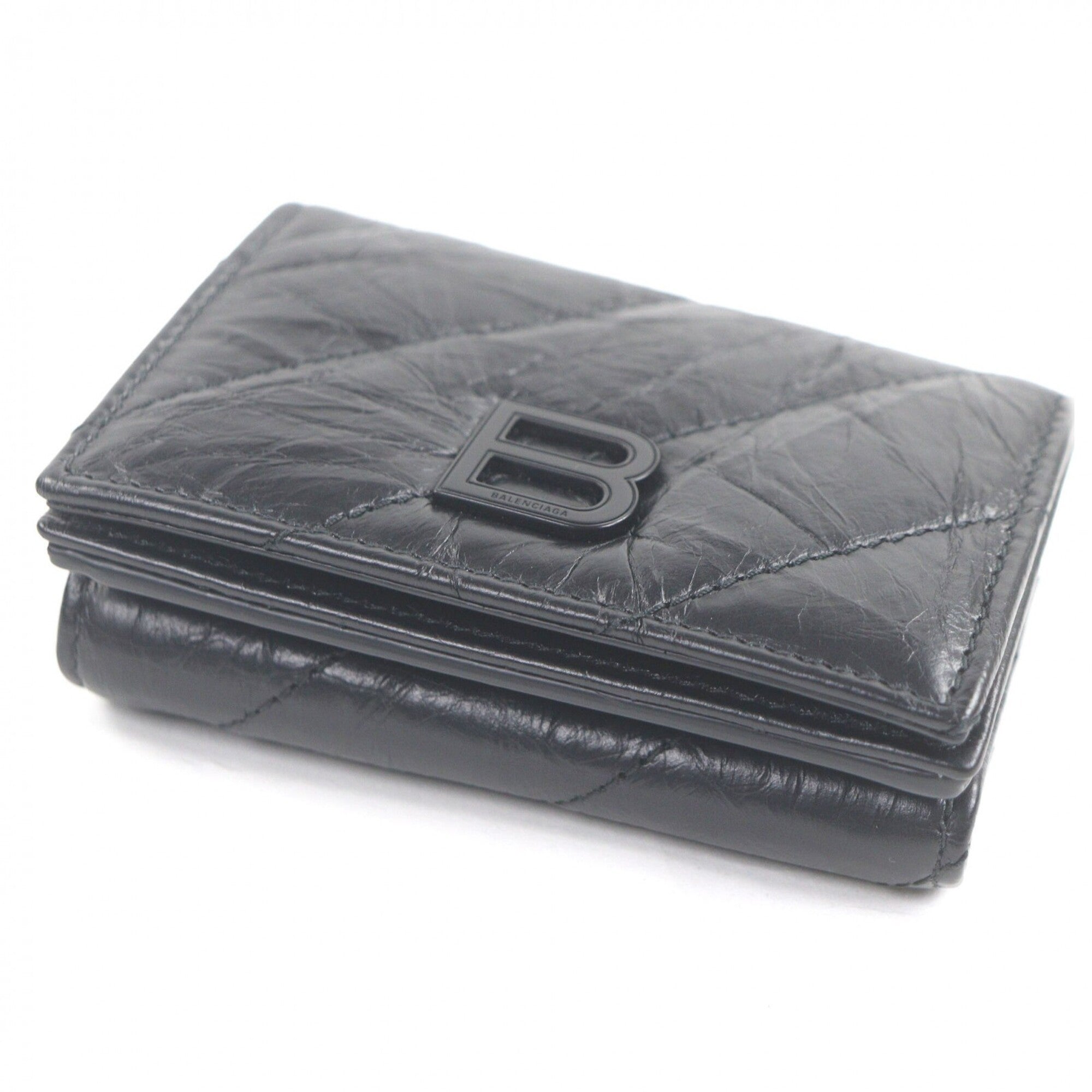 Balenciaga Black Leather Wallet (Tri-Fold)