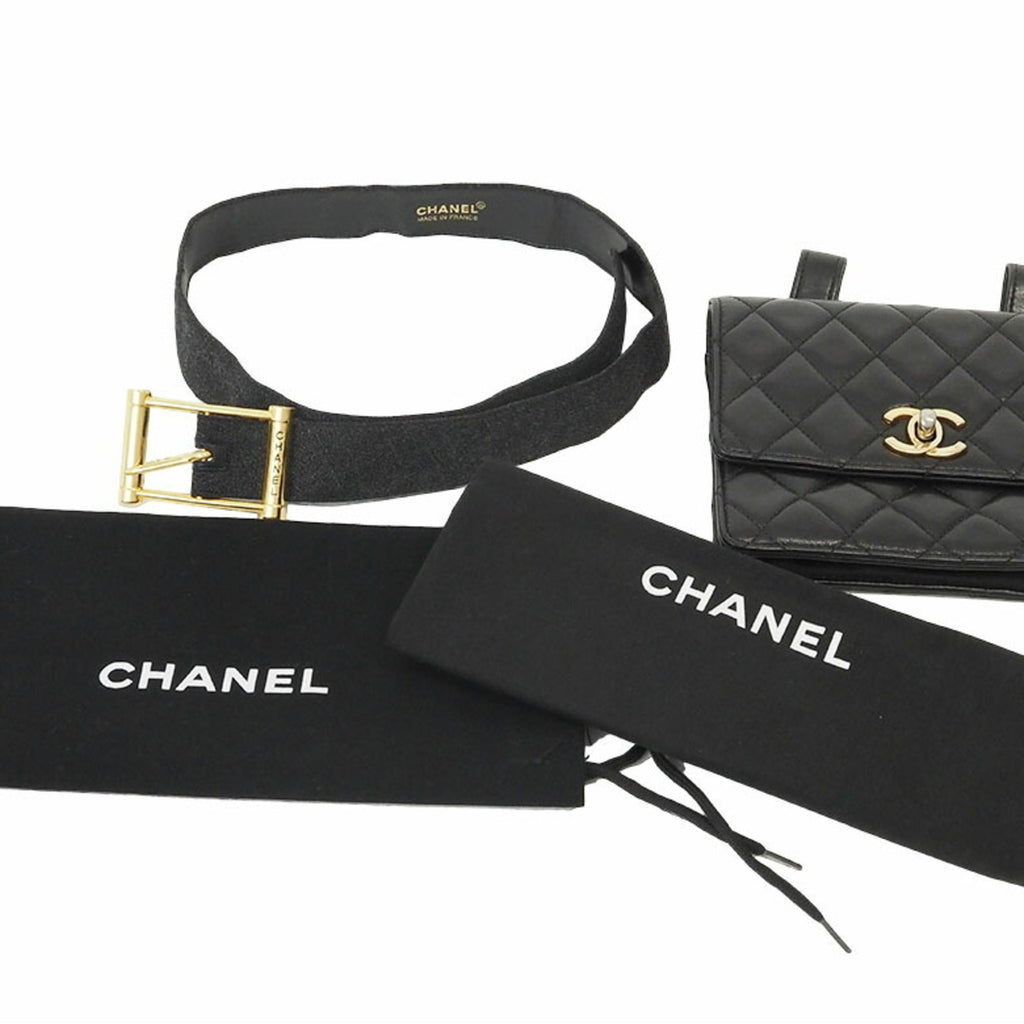 Chanel Black Leather Fanny Pack