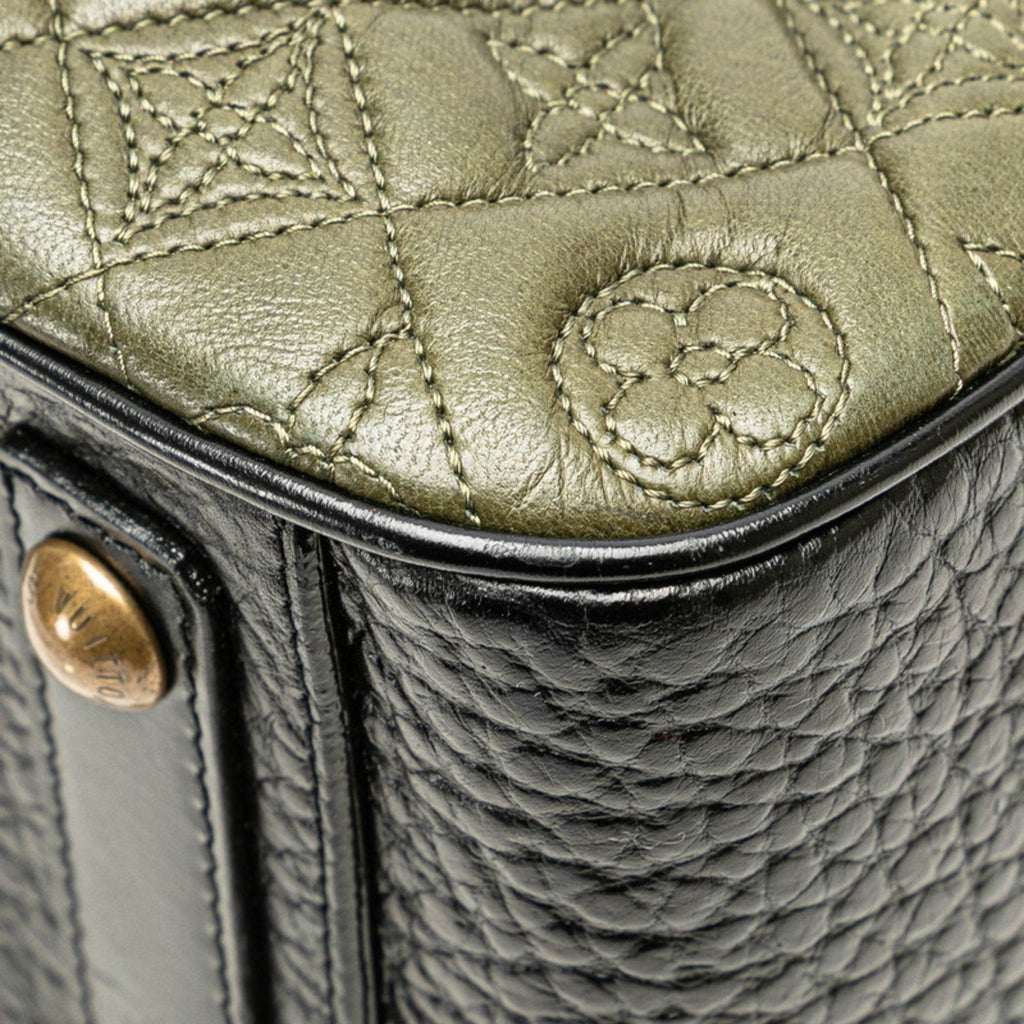 Louis Vuitton Black Khaki Noir Leather Handbag Shoulder Bag