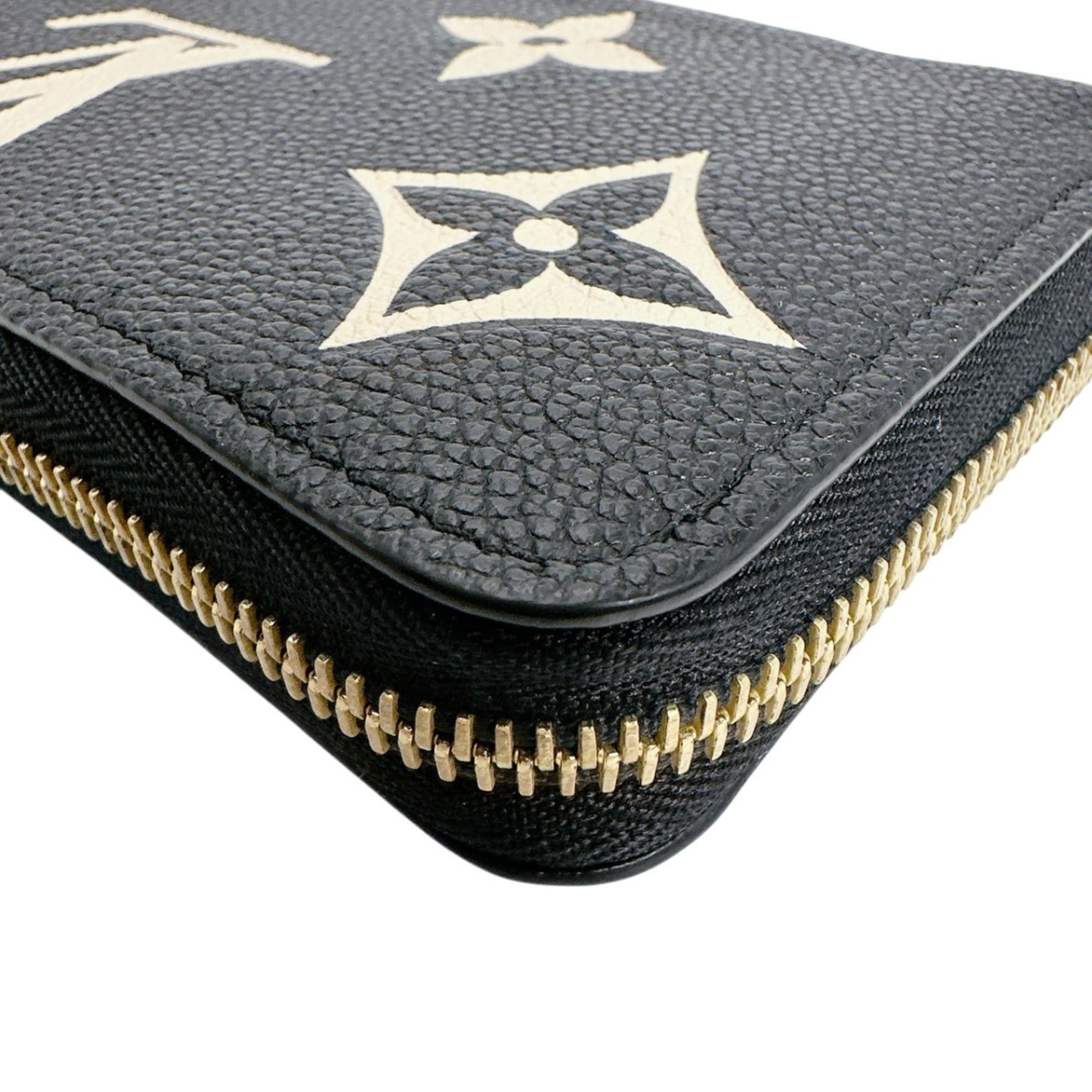 Louis Vuitton Beige Black Monogram Empreinte Long Wallet