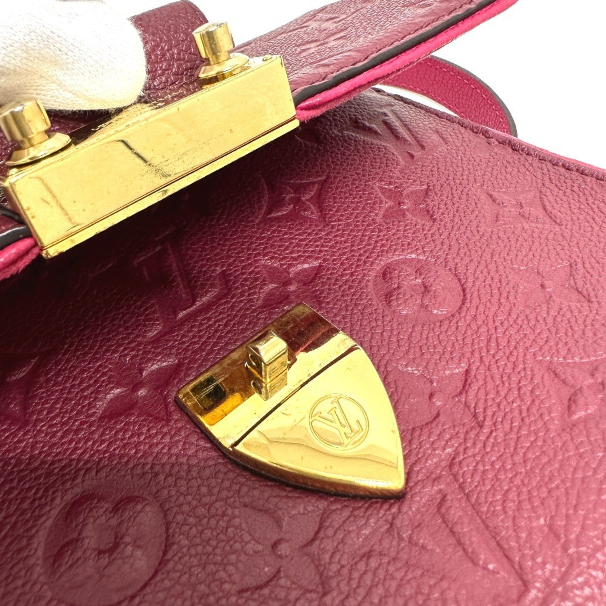 Louis Vuitton Red Color Monogram Empreinte Pochette Shoulder Bag