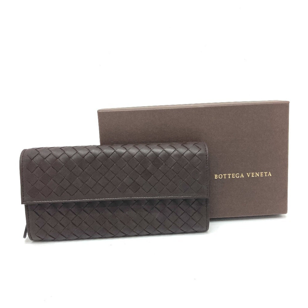 Bottega Veneta Intrecciato Brown Intrecciato Long Wallet (Bi-Fold)