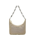 Gucci Beige White Canvas Leather Shoulder Bag (Pre-Owned)
