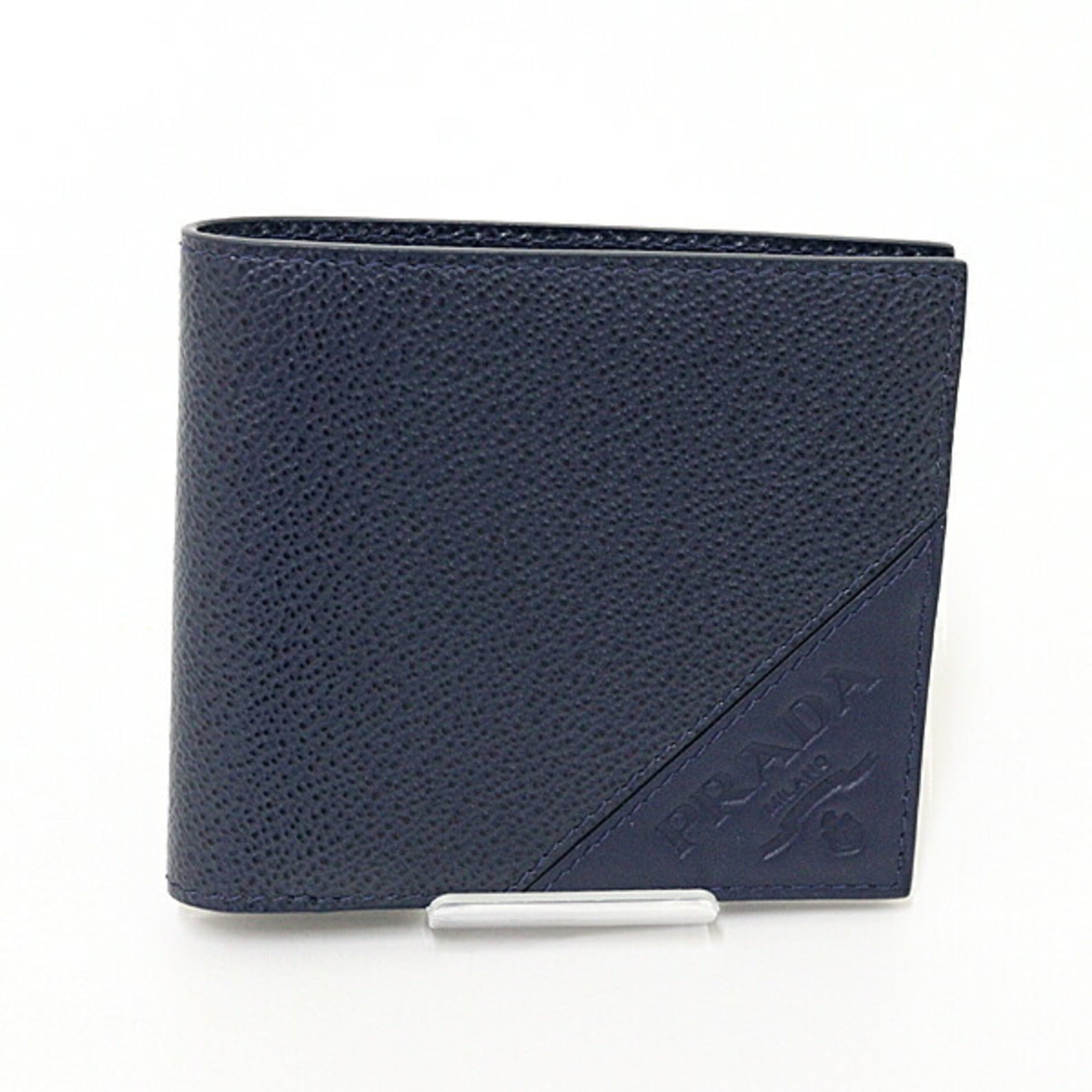 Prada Navy Saffiano Wallet (Bi-Fold)