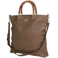 Gucci Brown Leather Shoulder Bag Tote Bag (Pre-Owned)