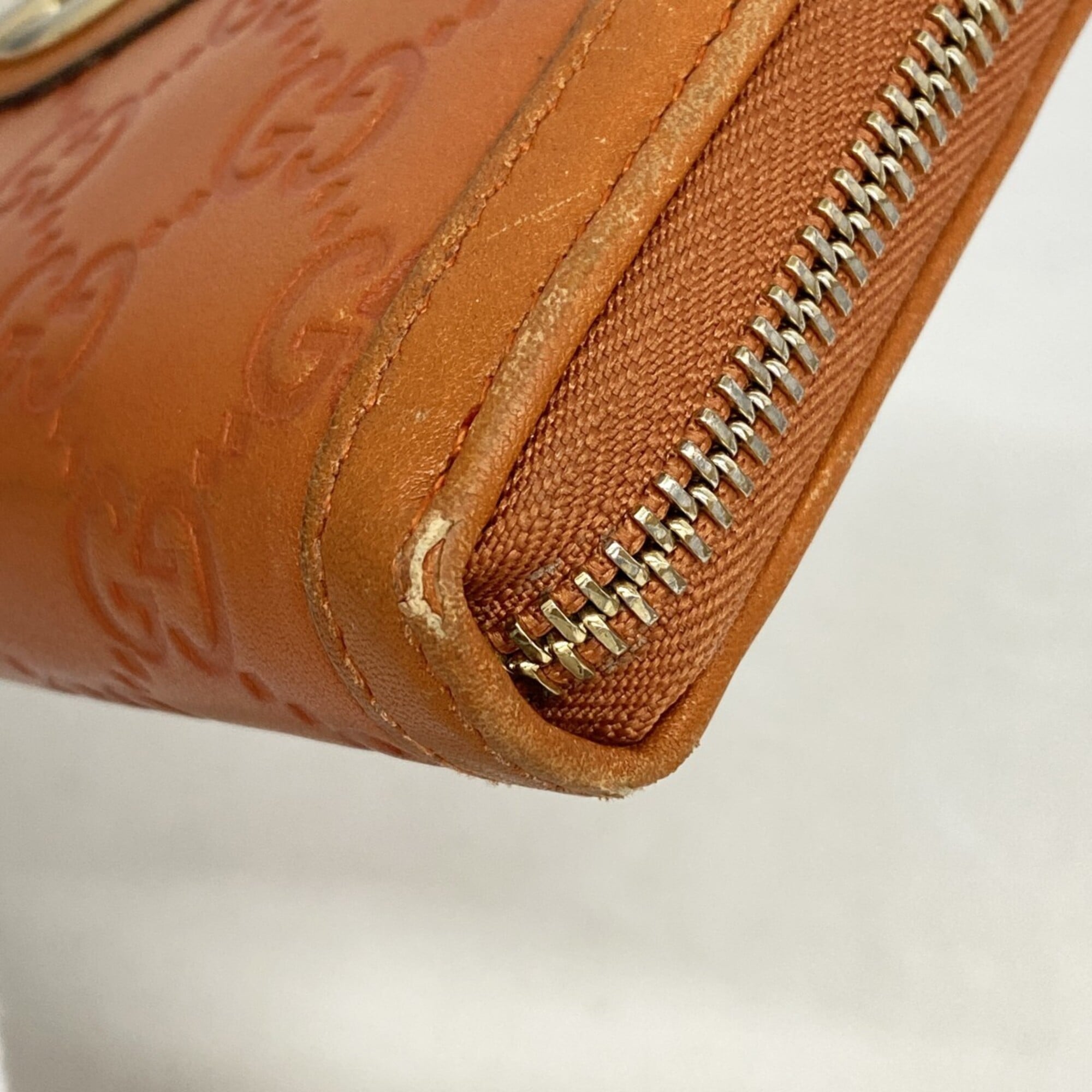 Gucci Orange Leather Long Wallet (Bi-Fold) (Pre-Owned)