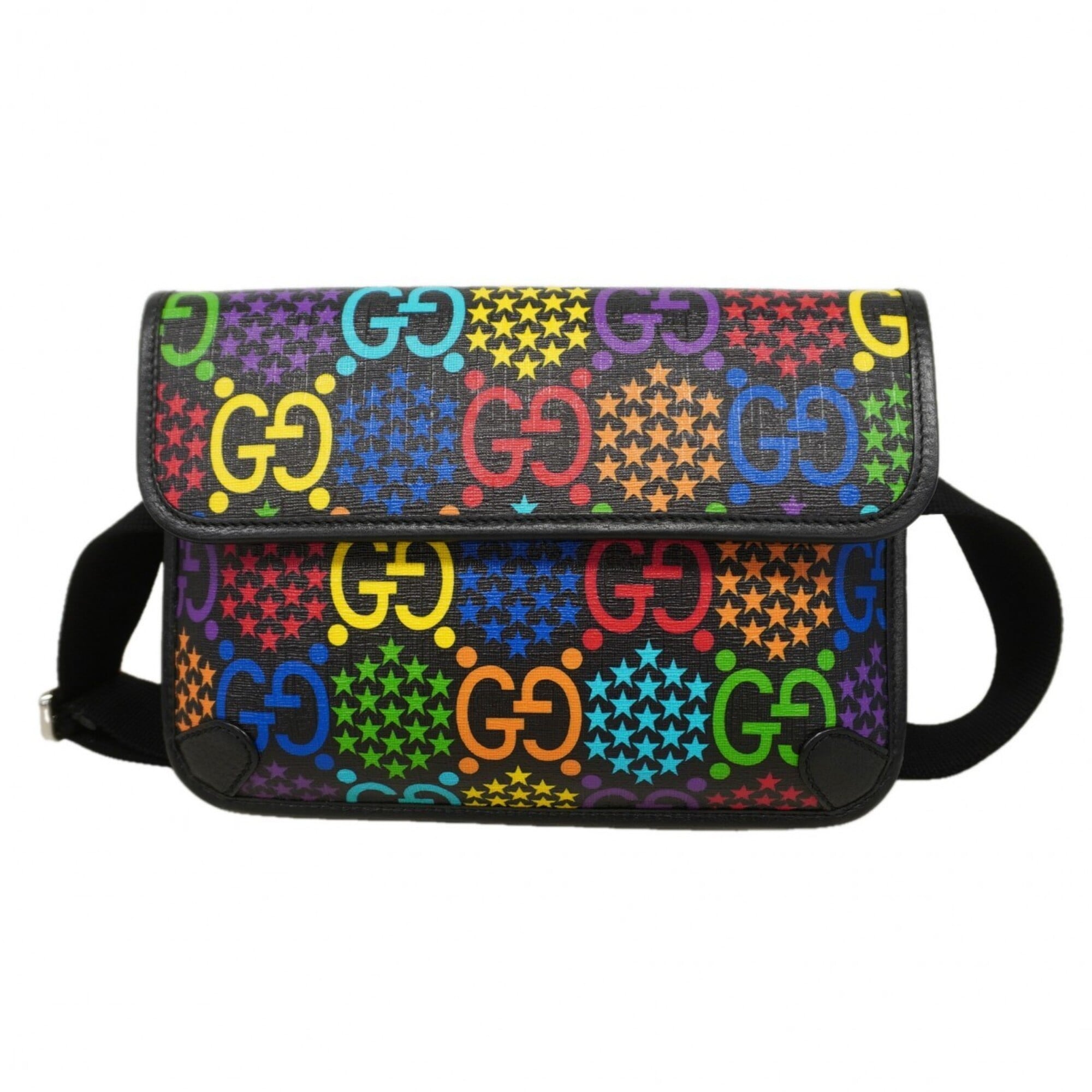 Gucci Black Multi-Color Pvc Fanny Pack (Pre-Owned)