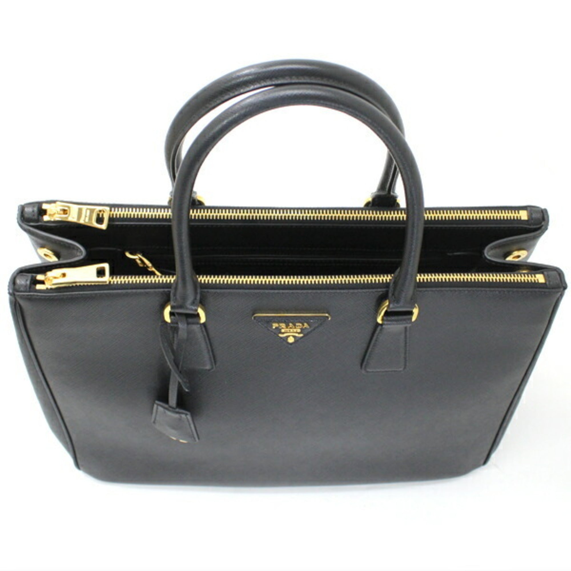 Prada Black Nero Saffiano Lux Handbag Shoulder Bag Tote Bag