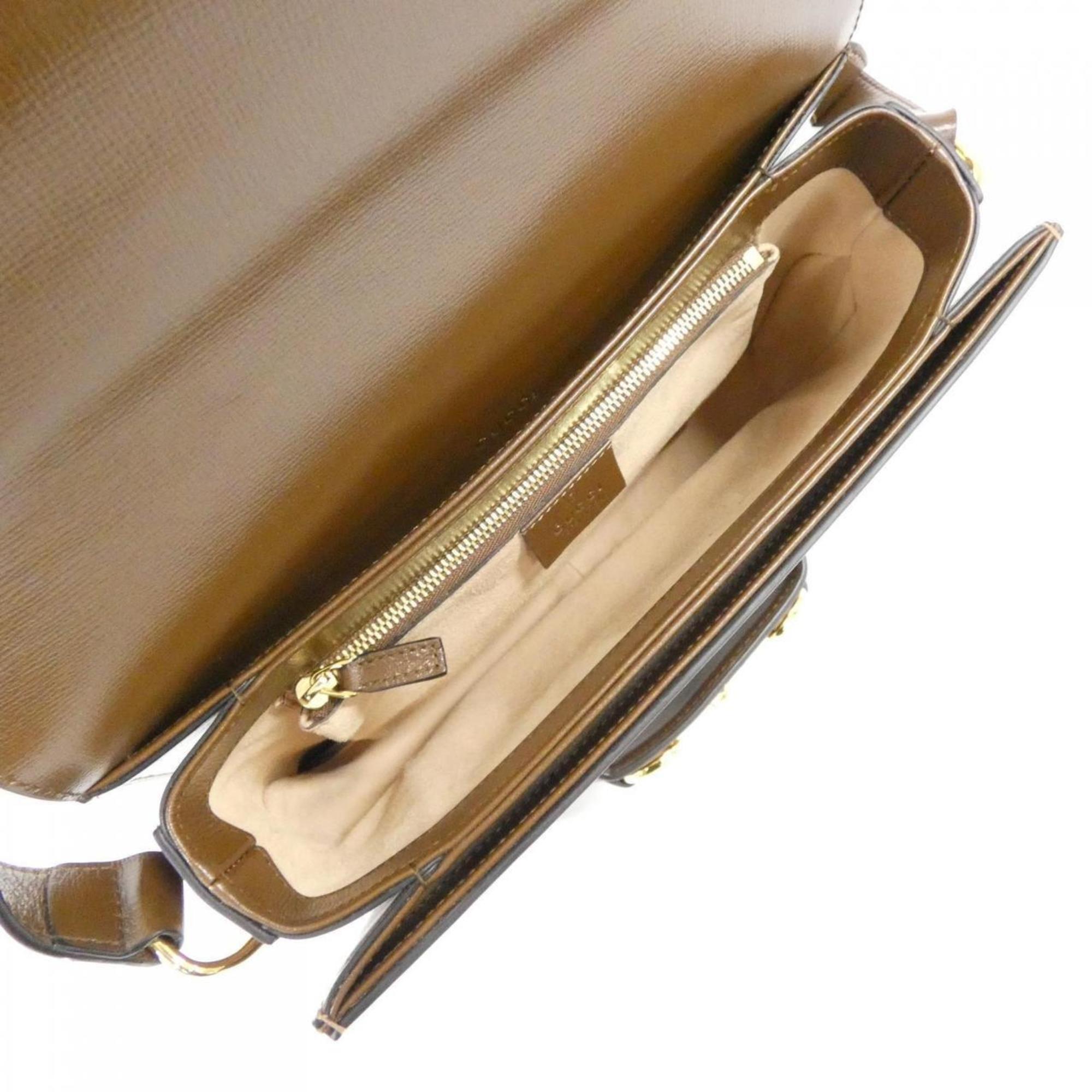 Gucci Beige Brown Gg Supreme Shoulder Bag (Pre-Owned)