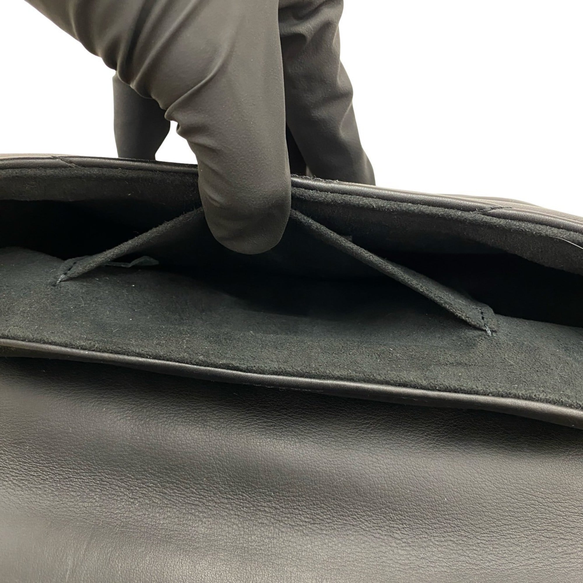 Louis Vuitton Black Leather Handbag Shoulder Bag