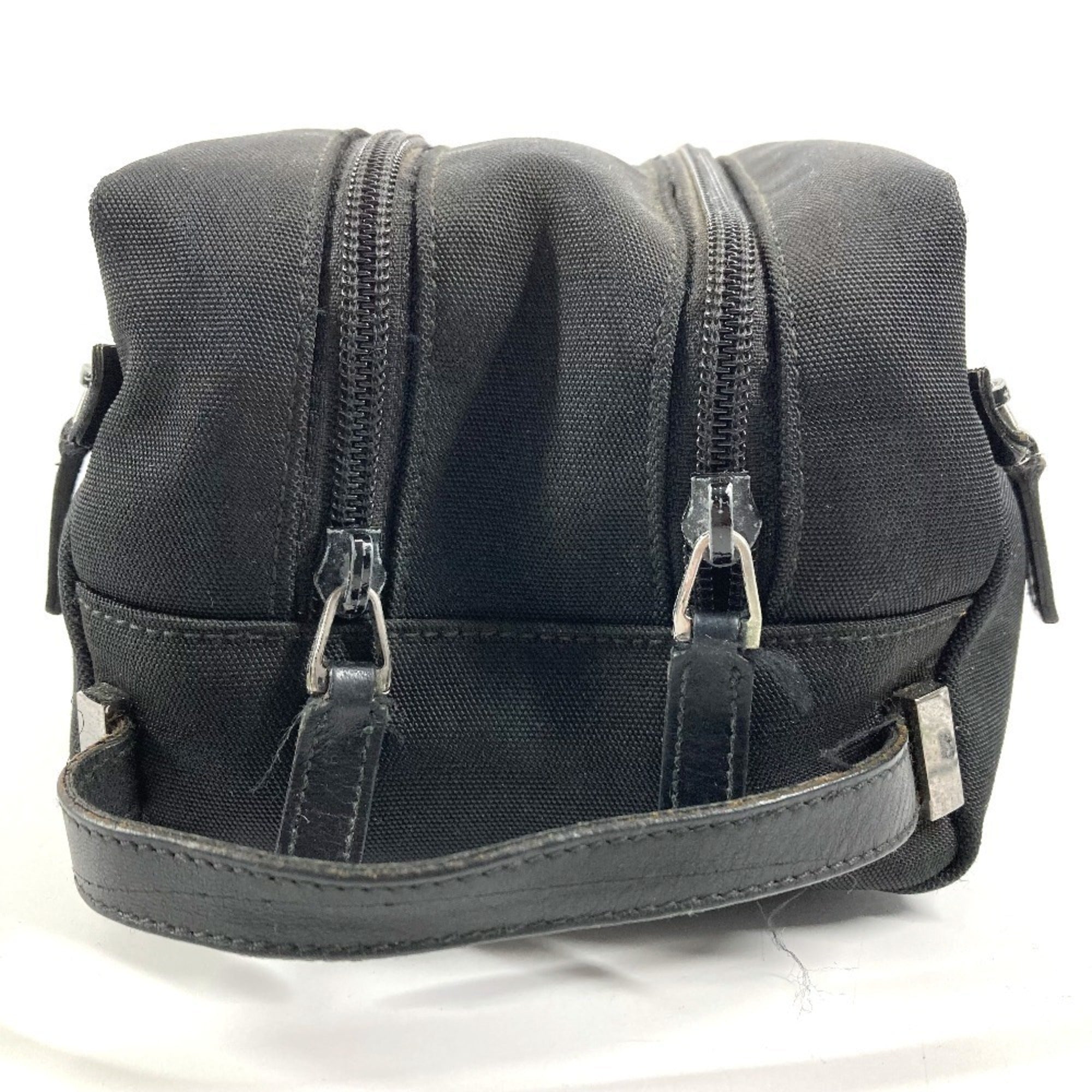Gucci Black Canvas Leather Clutch Bag Pouch (Pre-Owned)