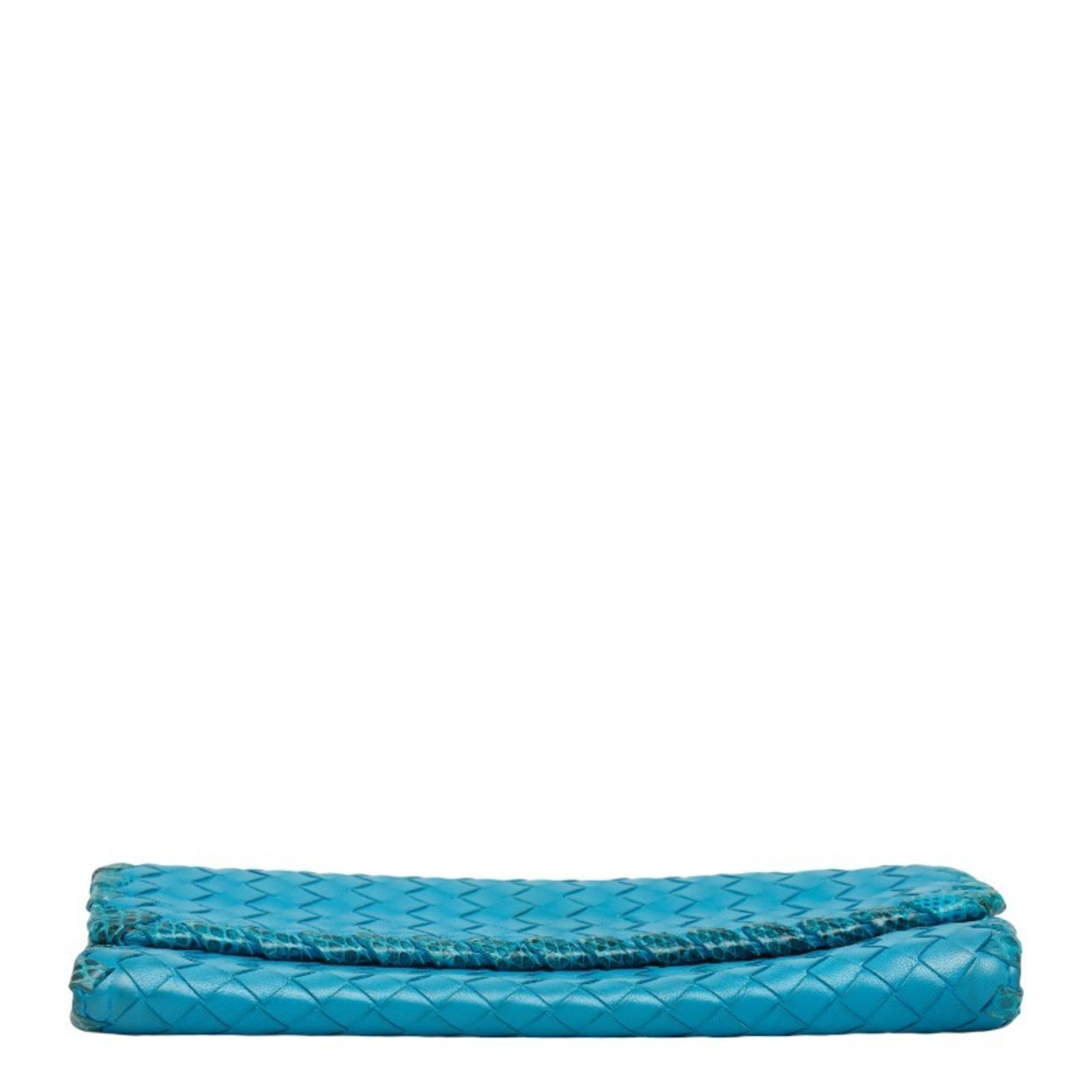 Bottega Veneta Intrecciato Blue Intrecciato Coin Purse/Coin Case