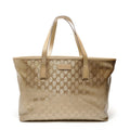 Gucci Gg Imprimé Gold Pvc Tote Bag (Pre-Owned)