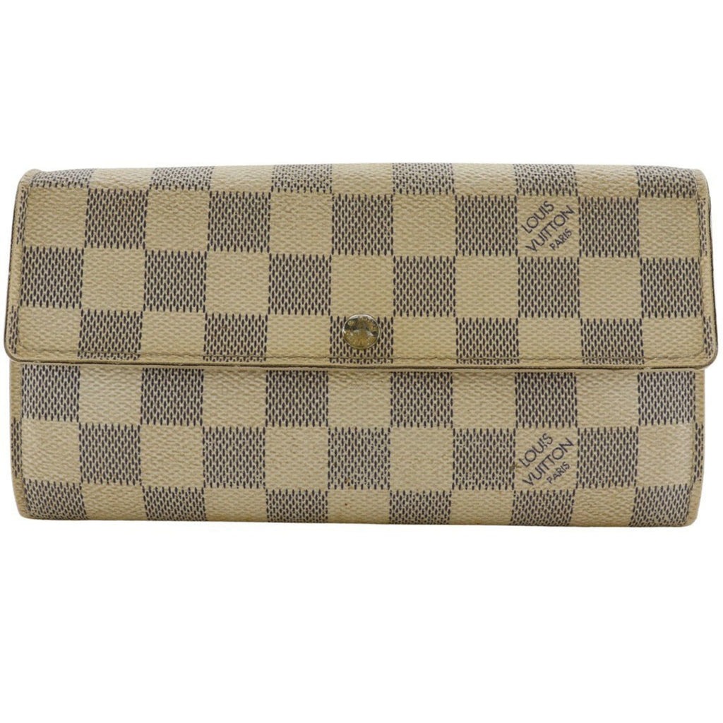 Louis Vuitton White Damier Azur Canvas Long Wallet (Tri-Fold)