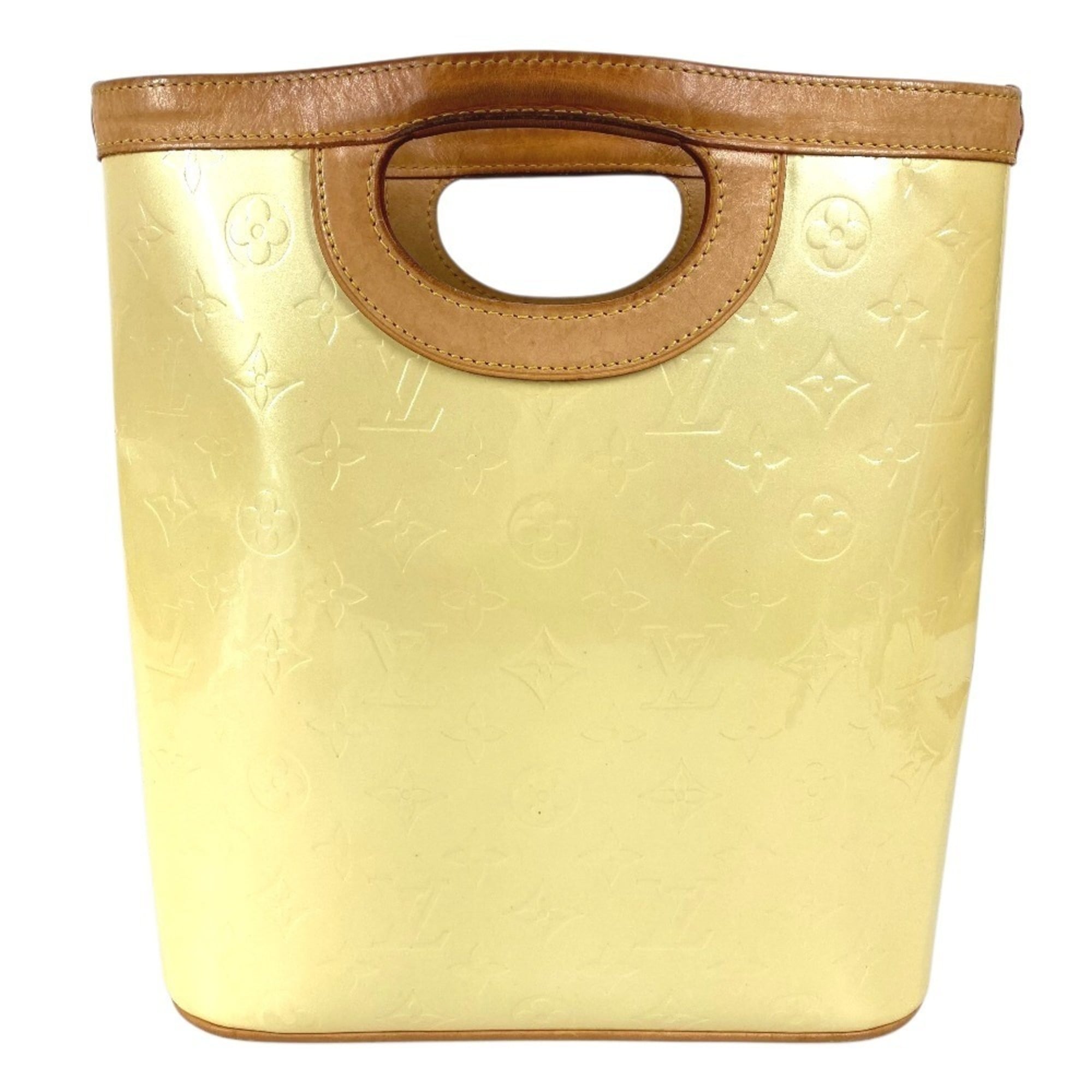 Louis Vuitton White Yellow Monogram Vernis Canvas Handbag