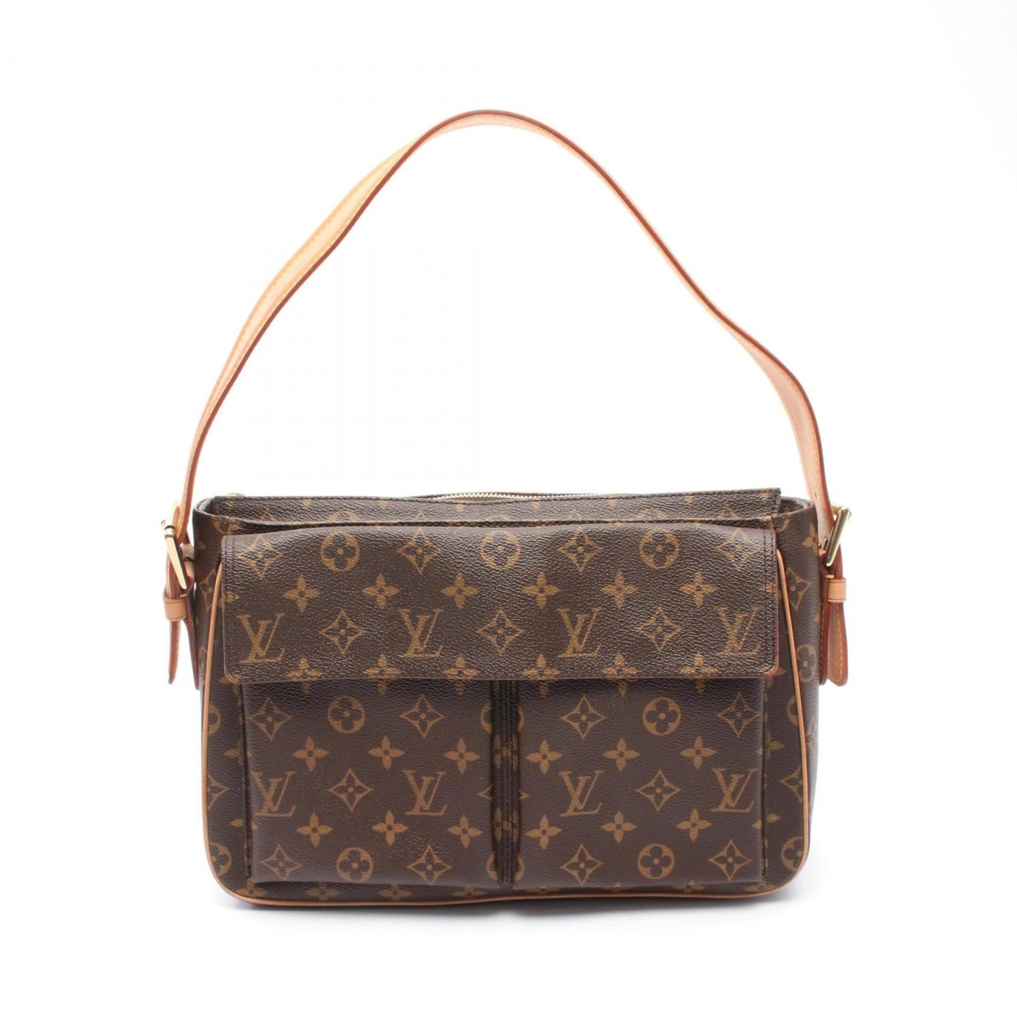 Louis Vuitton Monogram Brown Coated Canvas Leather Shoulder Bag