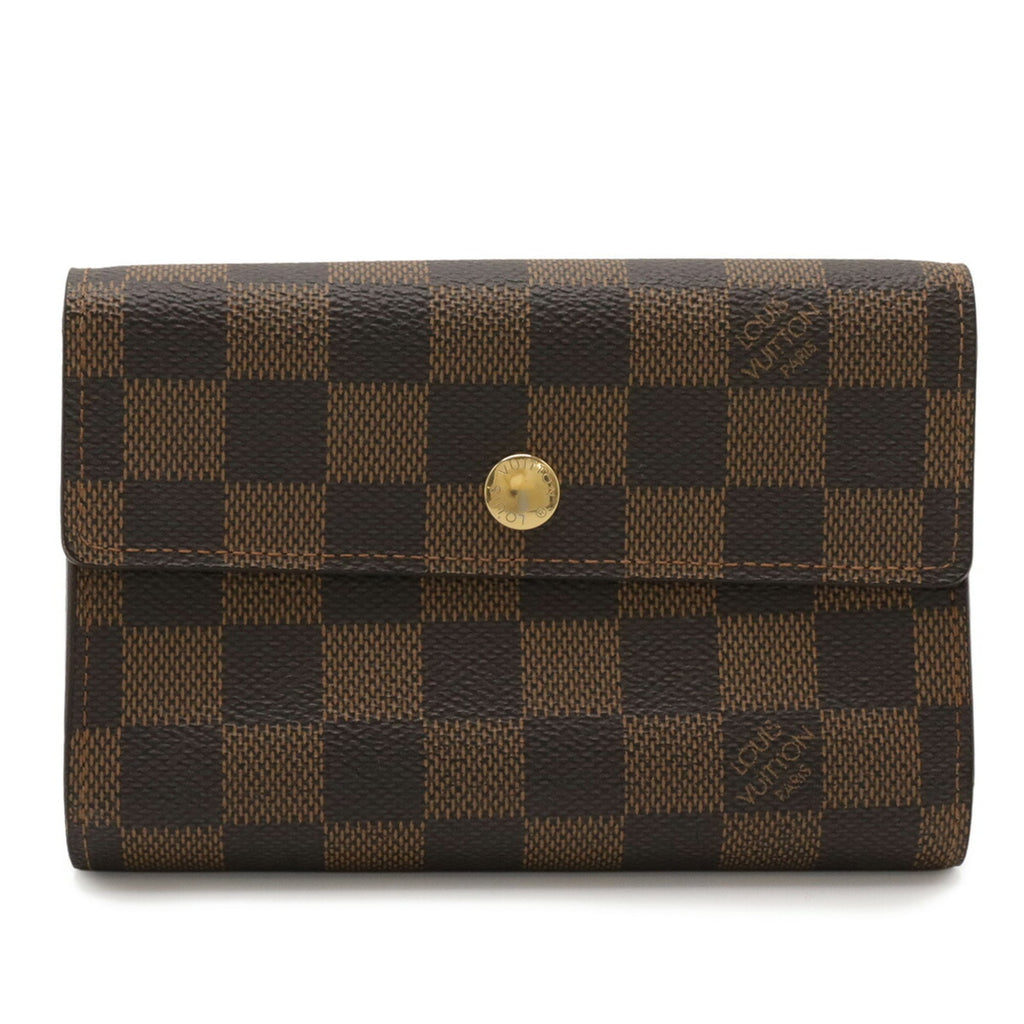 Louis Vuitton Brown Damier Canvas Pvc Damier Canvas Wallet (Tri-Fold)